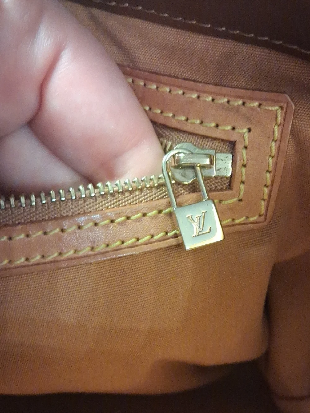 Louis Vuitton Brown Embossed Leather Tote Bag